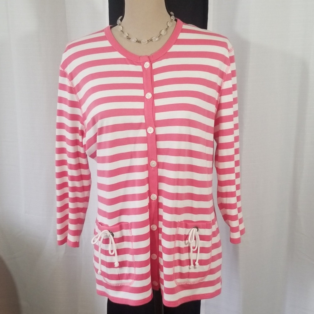 Evelyn and Arthur striped button down cardigan. L